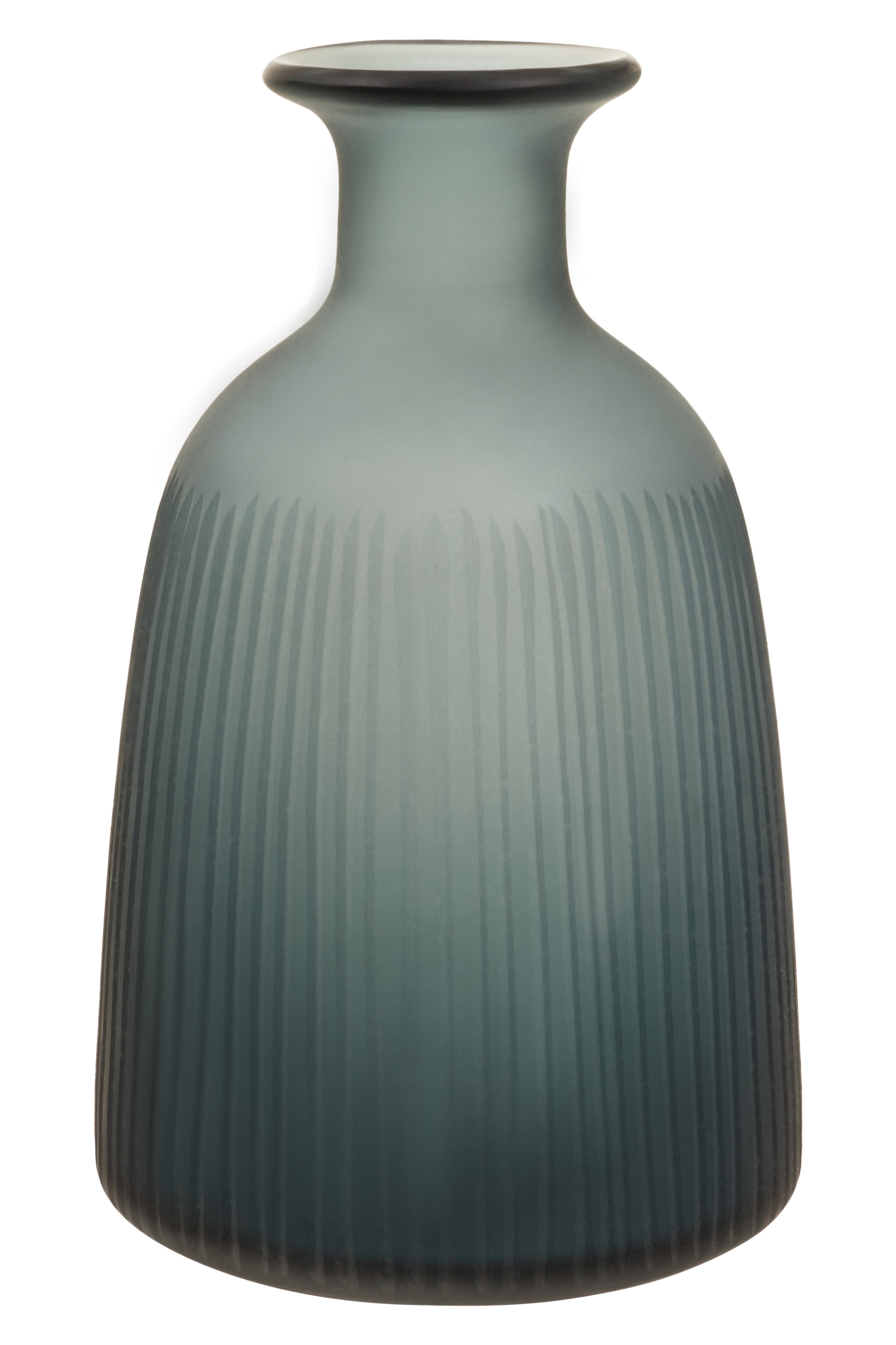 Camilla Frosted Blue Glass Bottle Vase | Medium